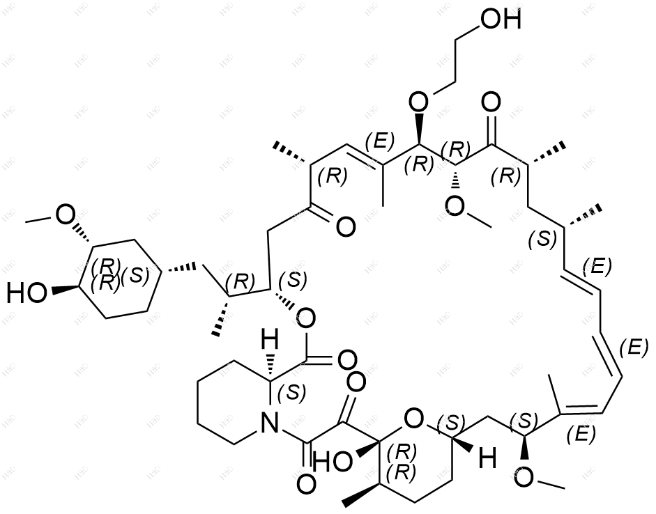 依维莫司杂质9-O-Hydroxyethyl sirolimus（009-96）化学结构式