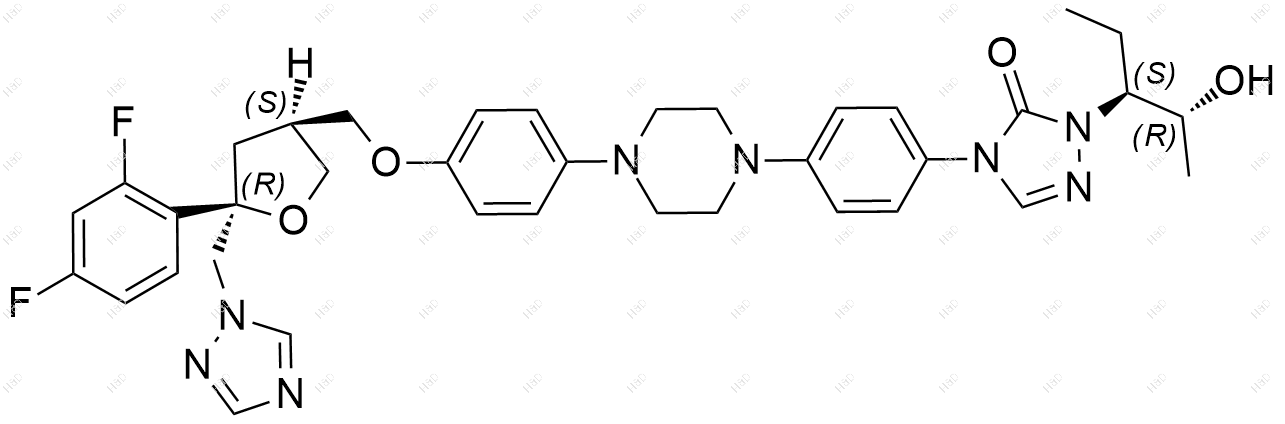 (3S,5R,2R,3S)-泊沙康唑结构式