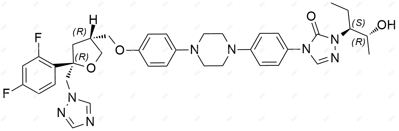 (3R,5R,2R,3S)-泊沙康唑结构式