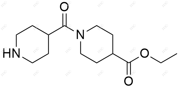 1-(哌啶-4-羰基)哌啶-4-羧酸乙酯结构式