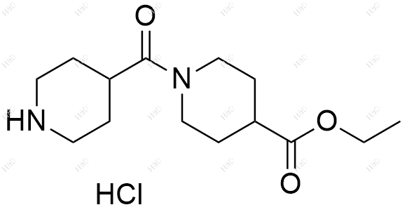1-(哌啶-4-羰基)哌啶-4-羧酸乙酯盐酸盐化学结构式