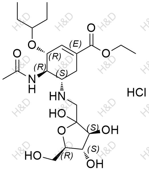 奥司他韦果糖加合物2（盐酸盐）结构式