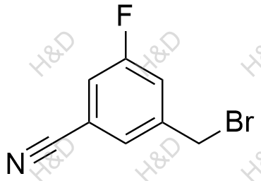 3-(溴甲基)-5-氟苯甲腈化学结构式