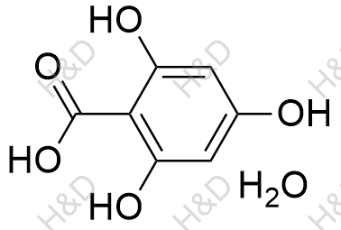 2,4,6-三羟基苯甲酸水合物化学结构式