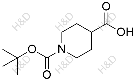 1-Boc-4-哌啶甲酸结构式