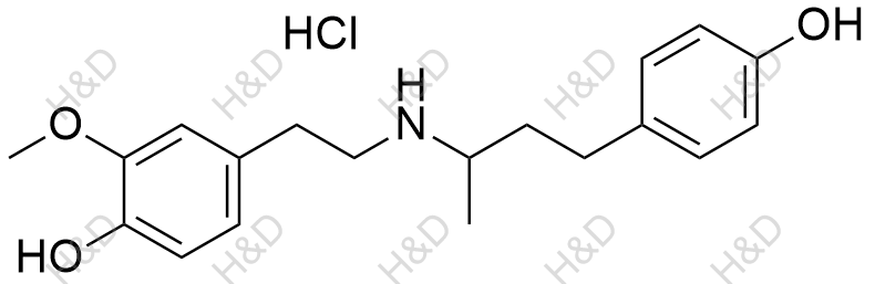 多巴酚丁胺杂质1(盐酸盐)结构式