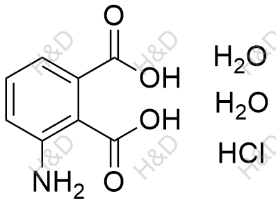 3-氨基邻苯二甲酸盐酸盐二水合物化学结构式