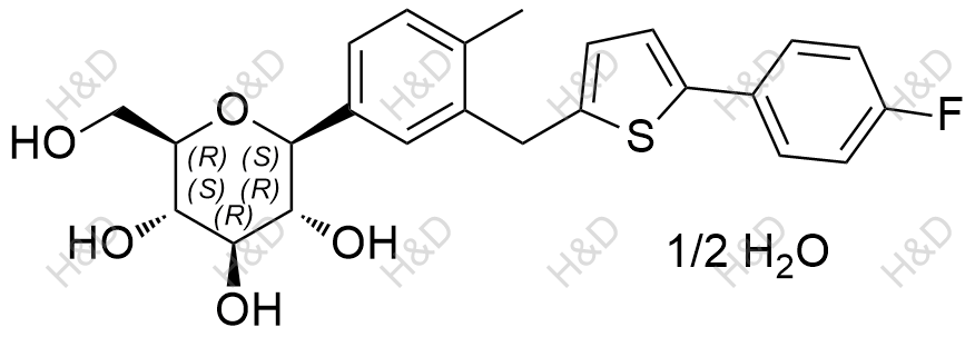 卡格列净半水合物结构式