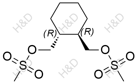 (R,R)-1,2-双(甲磺酰基氧基甲基)环己烷结构式