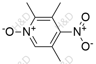 2,3,5-三甲基-4-硝基吡啶氮氧化物化学结构式