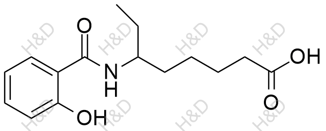 6-（2-羟基苯甲酰胺）辛酸结构式