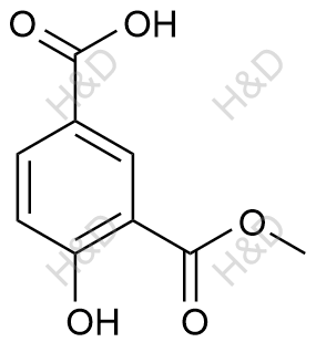 4-羟基-3-(甲氧羰基)苯甲酸化学结构式