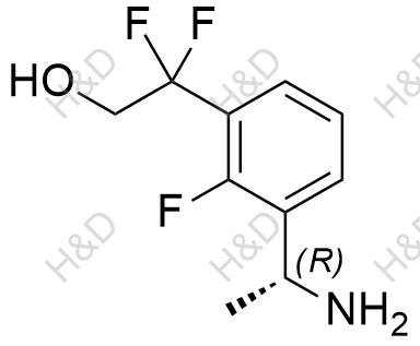(R)-2-(3-(1-氨基乙基)-2-氟苯基)-2,2-二氟乙醇结构式