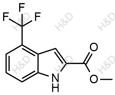 4-三氟甲基-2-吲哚甲酸甲酯结构式
