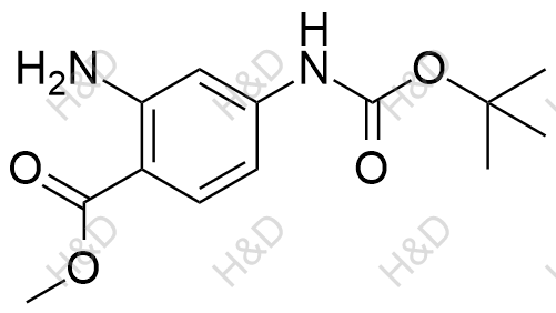 2-氨基-4-(1,1-二甲基乙氧基)羰基氨基-苯甲酸甲酯结构式
