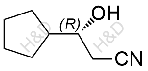 (R)-3-环戊基-3-羟基丙腈化学结构式