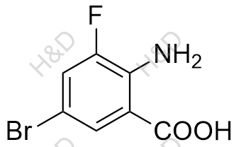 2-氨基-3-氟-5-溴苯甲酸结构式