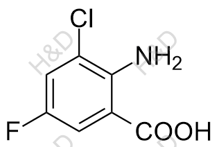 2-氨基-3-氯-5-氟苯甲酸结构式