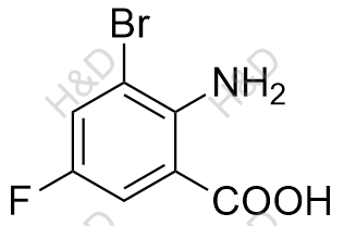 2-氨基-3-溴-5-氟苯甲酸结构式