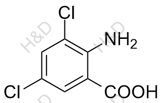2-氨基-3,5-二氯苯甲酸结构式