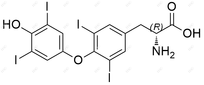 D-甲状腺素结构式