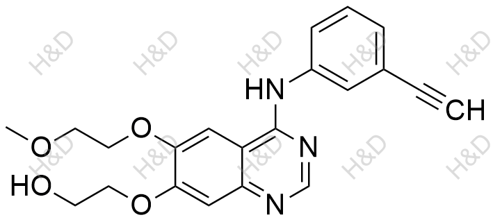 厄洛替尼O-脱甲基代谢产物异构体（M13）结构式