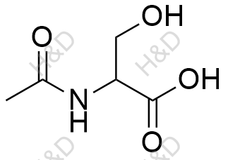 N-乙酰-DL-丝氨酸结构式