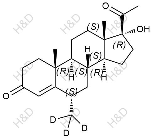 醋酸甲羟孕酮EP杂质B-D3结构式