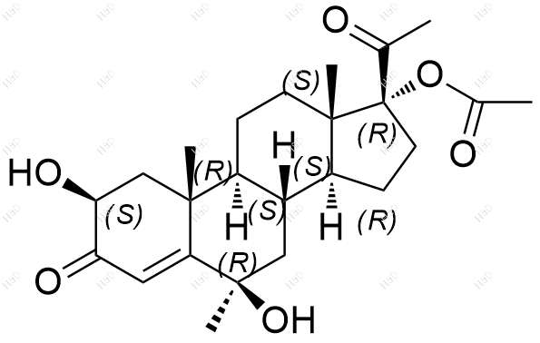 2-β,6-β-二羟基醋酸甲羟孕酮结构式