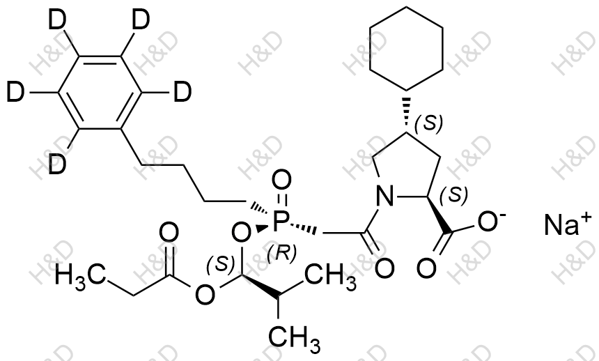 福辛普利-D5（钠盐）结构式