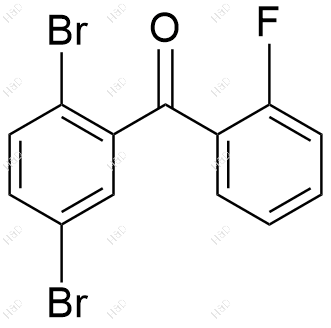 (2,5-二溴苯基)(2-氟苯基）甲酮结构式