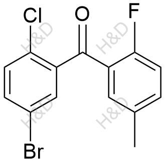 5-溴-2-氯苯基)(2-氟-5-甲基苯基）甲酮化学结构式