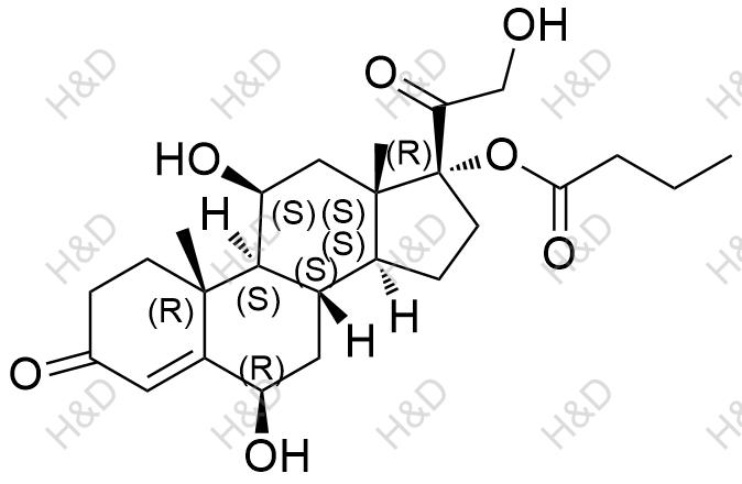 6-β-羟基氢化可的松17-丁酸结构式