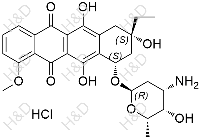 柔红霉素EP杂质G(盐酸盐)结构式
