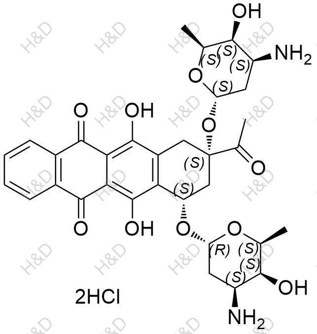 柔红霉素杂质15（二盐酸）结构式