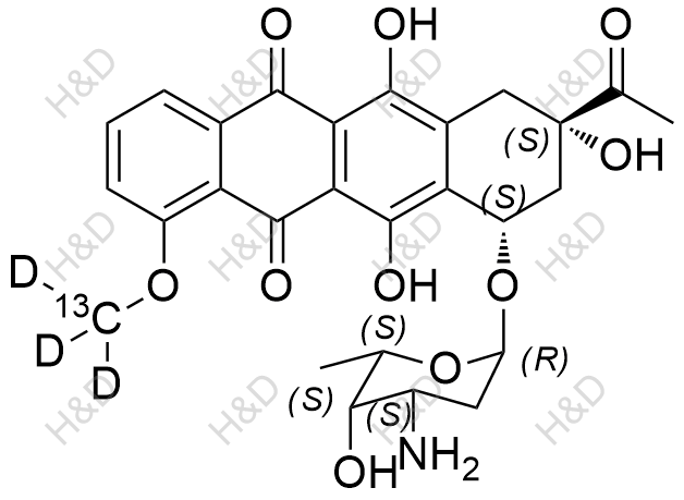 柔红霉素-13C-d3结构式