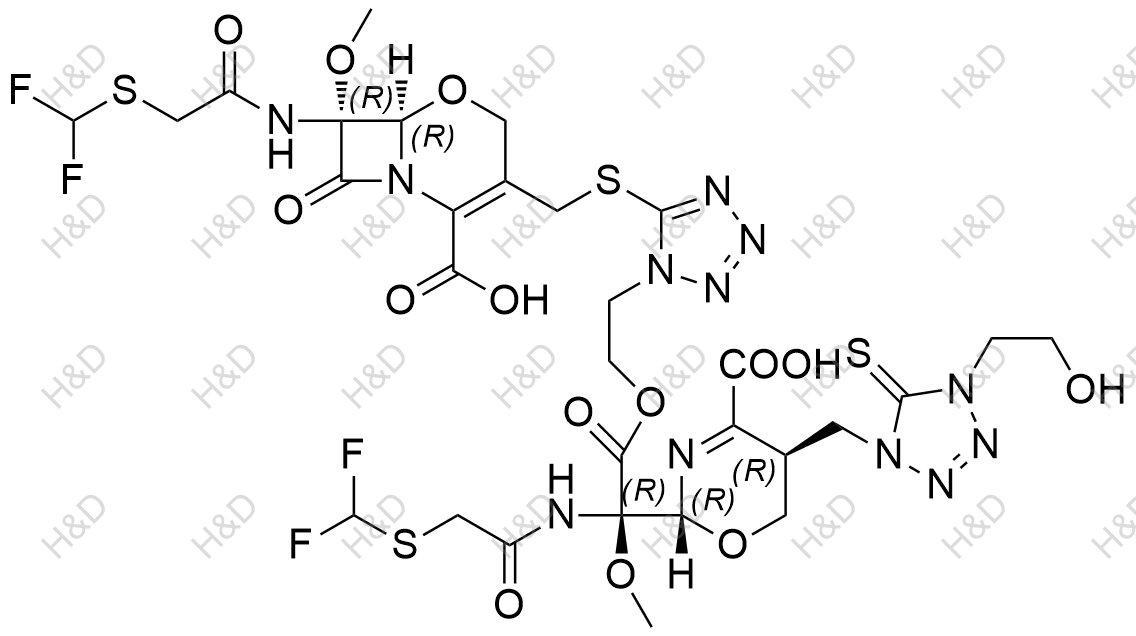 氟氧头孢酸杂质5R -二聚体结构式