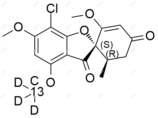 灰黄霉素-13C-d3结构式
