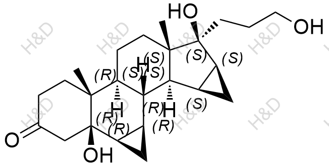 5-β-羟基-屈螺酮-17-丙醇结构式