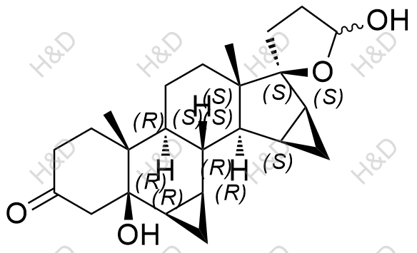 5-β-羟基-屈螺酮内酯结构式