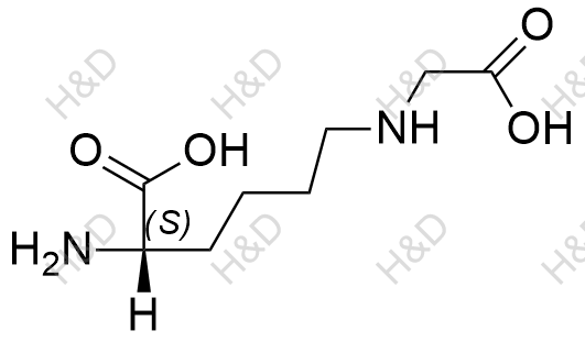 N-ε-羧甲基-L-赖氨酸结构式