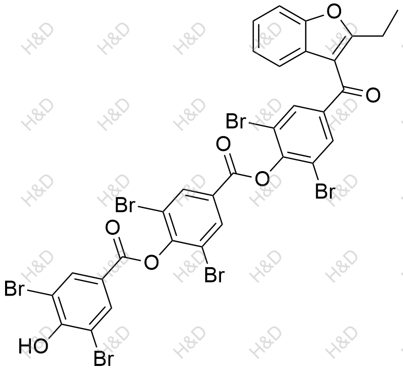 苯溴马隆杂质6结构式