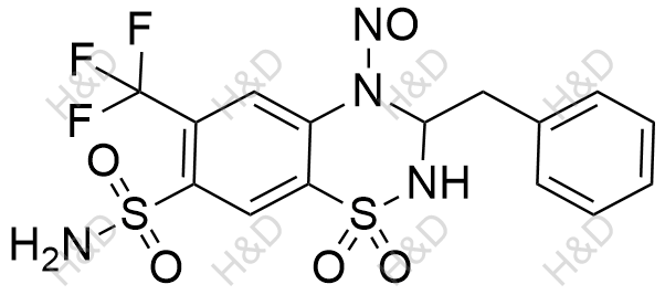N-硝基苄氟噻嗪结构式