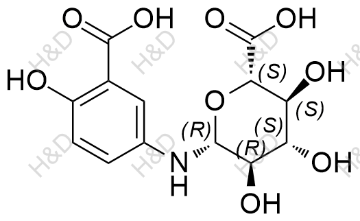 美沙拉嗪N-β-D-葡糖苷酸结构式