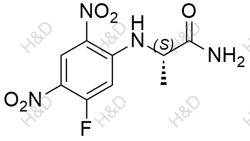 (S)-2-((5-氟-2,4-二硝基苯基)氨基)丙酰胺化学结构式