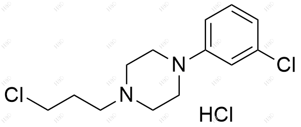 1-(3-氯苯基)-4-(3-氯丙基)哌嗪盐酸盐化学结构式