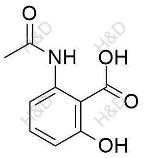 2-乙酰氨基-6-羟基苯甲酸化学结构式
