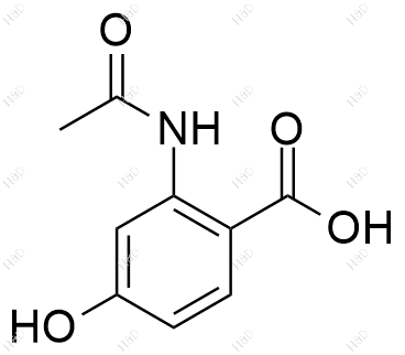 2-乙酰氨基-4-羟基苯甲酸化学结构式