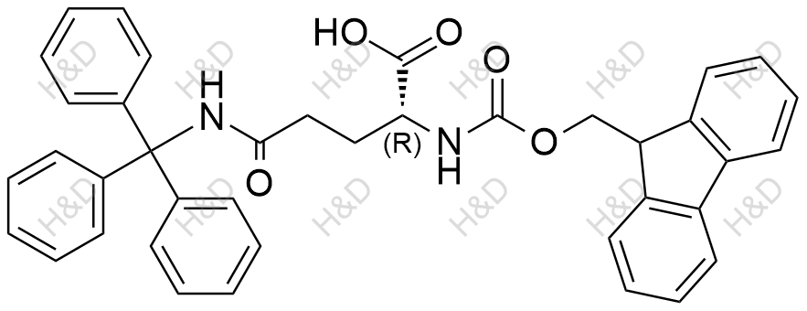 N-Fmoc-N-三苯甲基-D-谷氨酰胺结构式