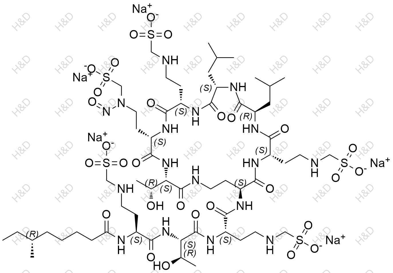 N-亚硝基粘菌素甲磺酸氢5结构式